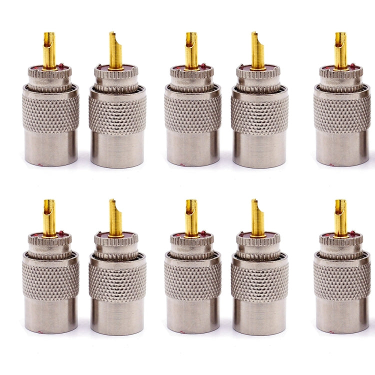 10pcs UHF Male PL259 Connector RG8 / RG58 Cable Lug Antenna Connector, UHF Male 10pcs UHF Male PL259 Connector RG8 / RG58 Cable Lug Antenna Connector, UHF Male